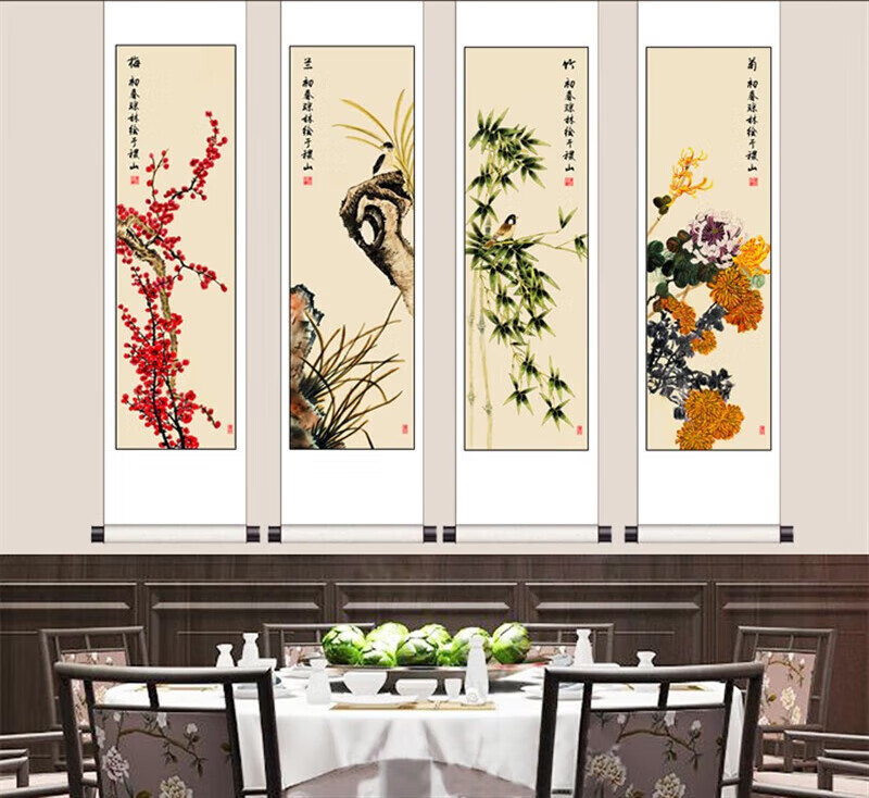 希少品　古美術　ランプ　梅蘭竹菊四面絵　年代物 希少品古美術ランプ梅蘭竹菊四面絵年代物