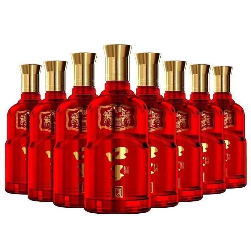 口子酒口子红坊41度500毫升*8瓶纯粮白酒京东 红色 京东 红色