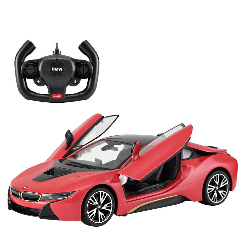 rastar星辉遥控车1:14宝马i8儿童玩具汽车模型遥控开门usb充电男孩