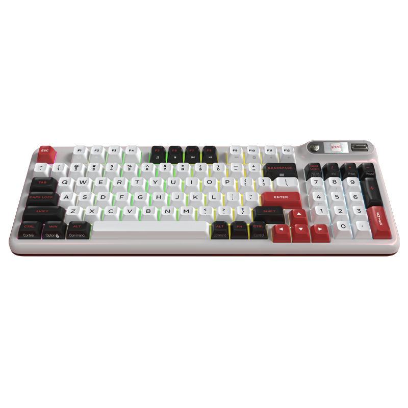 KZZI 珂芝 Z98 94键 2.4G蓝牙 多模无线机械键盘 红黑白 TTC海王星轴 RGB