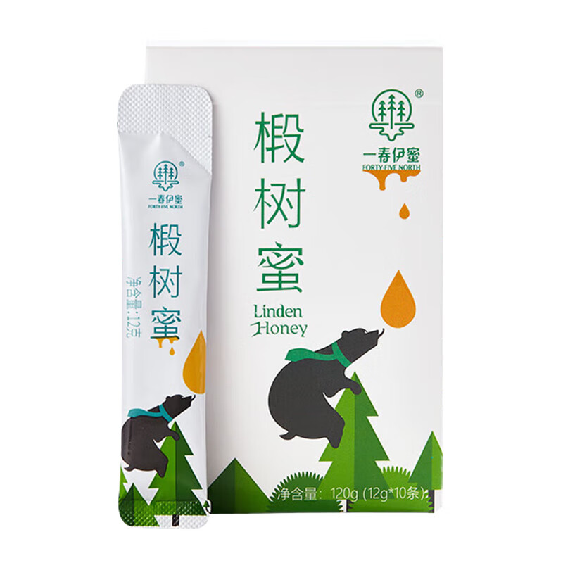 一春伊蜜 椴树蜜 独立包装小袋蜜 蜂蜜 冲调水饮 调味搭配 便携蜂蜜条状旅行出游 椴树蜜120g*3盒（12g*30条）