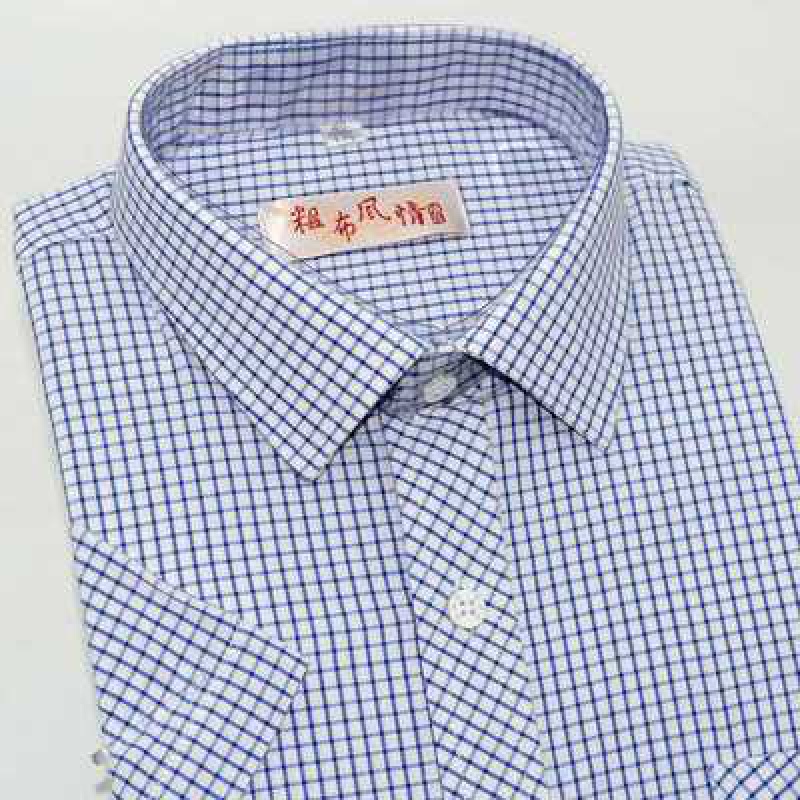 再凡漾粗布风情男士衬衫夏季薄料手工老粗布短袖衬衣中老年上衣 花色4