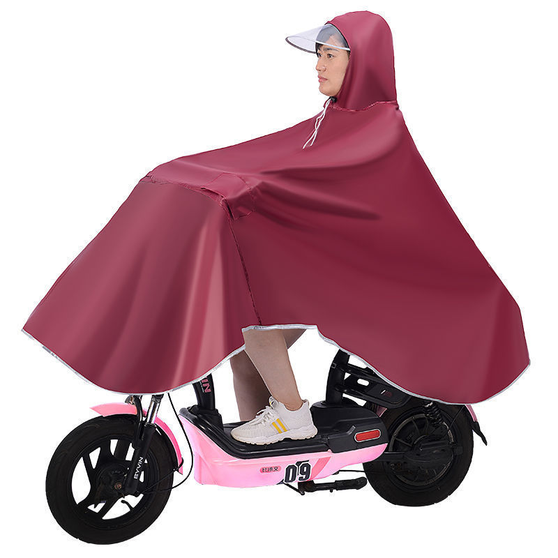 雨披电动车专用雨衣加大加厚男女士单人双人摩托车骑行全身防暴雨 4XL单人单帽檐(颜色随机发)