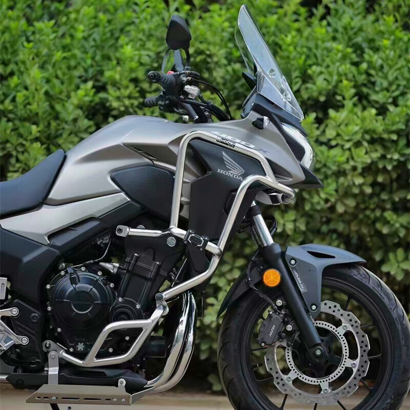 适用于本田cb400x护杠改装上下防摔杠不锈钢保险杠水箱护网 银色