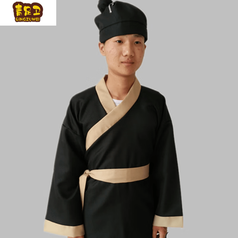 青足卫古装汉服男女酒店服装仿古代家丁小二仆人书生演出职业舞台装表演 黑色黄边套装 3XL 180身高怎么样,好用不?