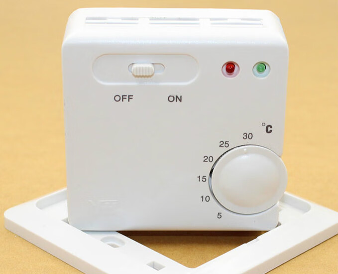 哩嗹啰嗹电采暖电暖气地暖温控器电热膜开关温控仪 18a内置温度探头