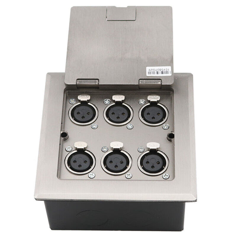 位公母卡侬话筒口大三芯xlr平衡插麦克风地面插座不 不锈钢 6个母卡农