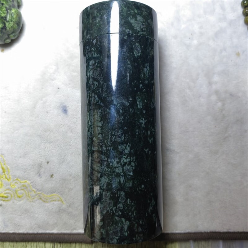 天然药王石水杯 藏玉药王水杯 藏玉药王石杯子活磁玉水杯茶杯天然玉石