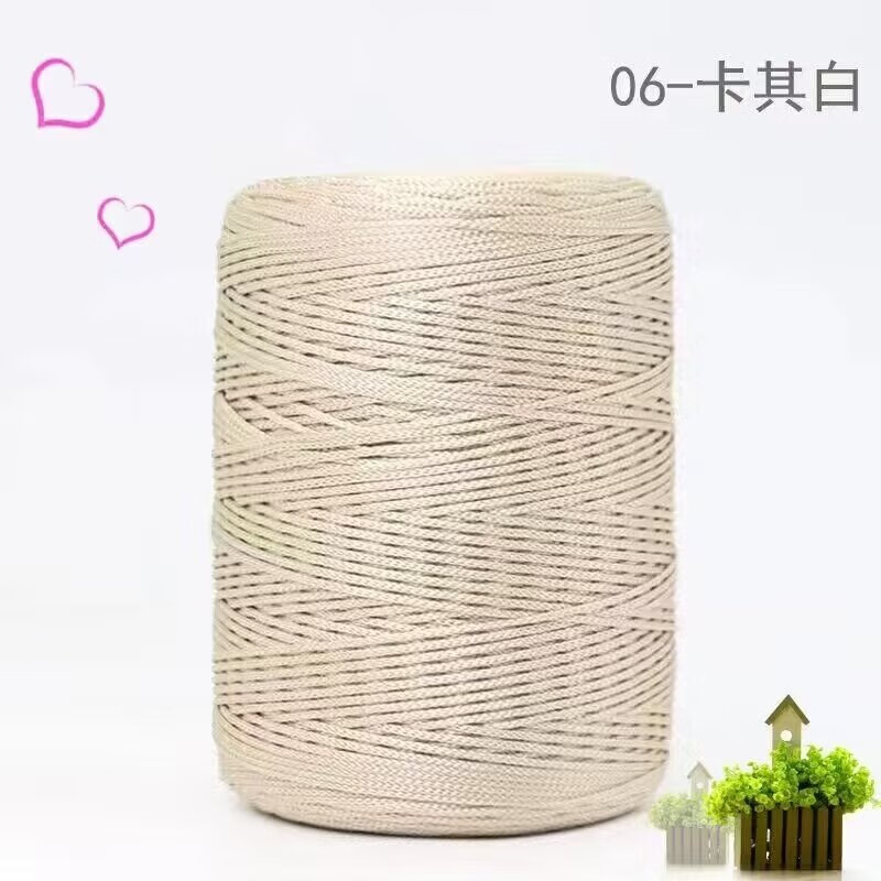 冰絲線細線 升級版空心線亮絲線輕體冰絲線鉤包線編織毛線勾帽的 06卡其白
