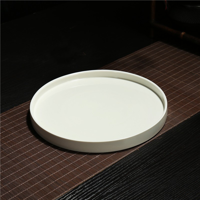 扑哩扑剌陶瓷茶盘红色陶瓷盘子手绘托盘果盘釉下彩酒盘茶盘酒托usr