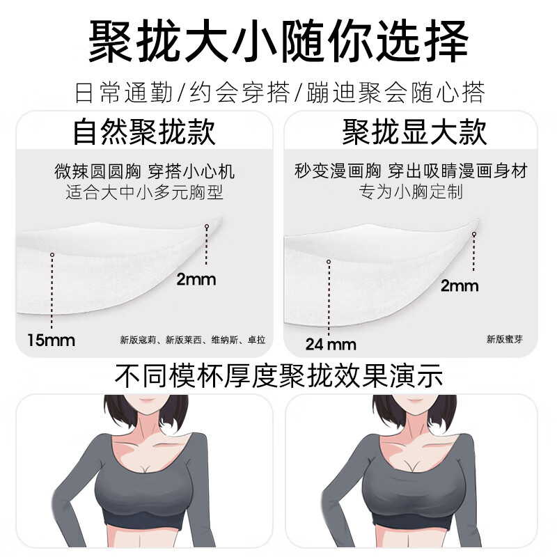 好奇蜜斯【2件组合】性感聚拢蕾丝内衣女小胸显大法式无钢圈侧收副乳文胸 新版寇莉芍药粉+新版蜜芽3.0黑珍珠 75B