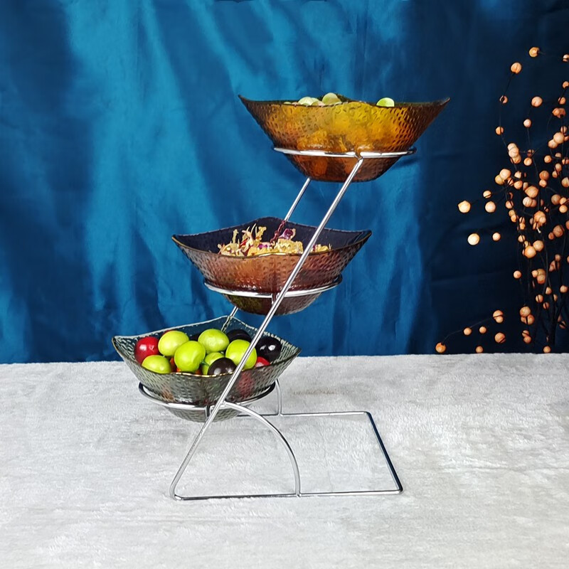 欧斯若凉菜展示架子自助餐展示盘咸菜展示架玻璃自助餐厅餐具器皿沙拉