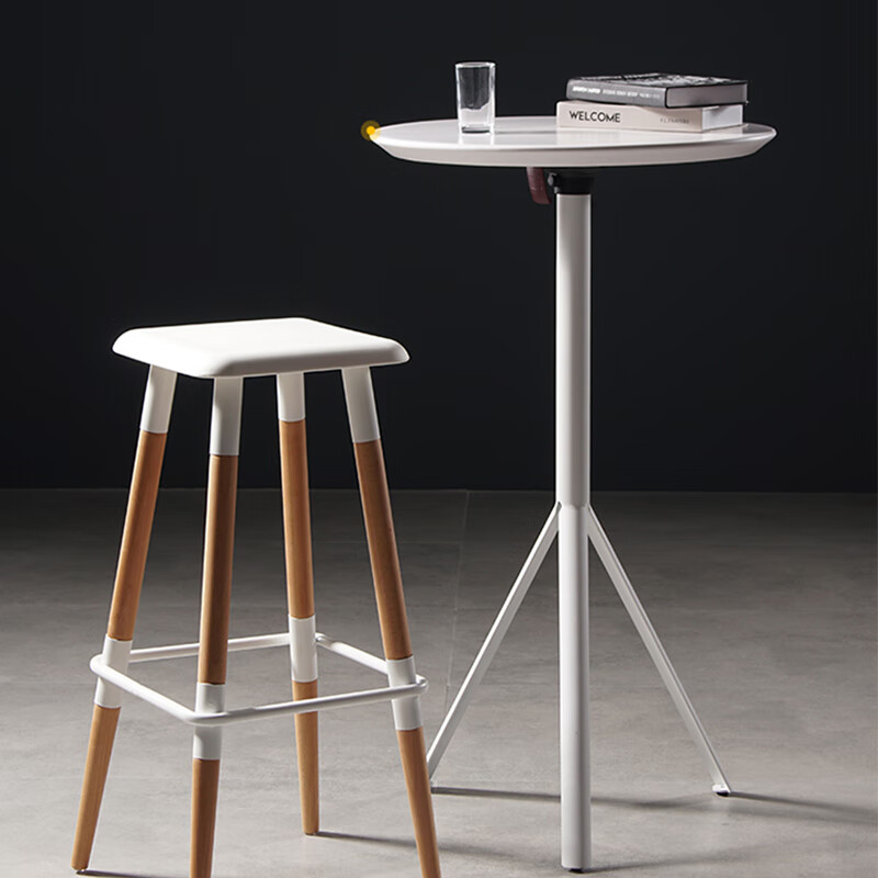 阳台圆形吧台桌休闲可折叠酒吧高脚桌60直径小圆桌便捷展会议活动桌子