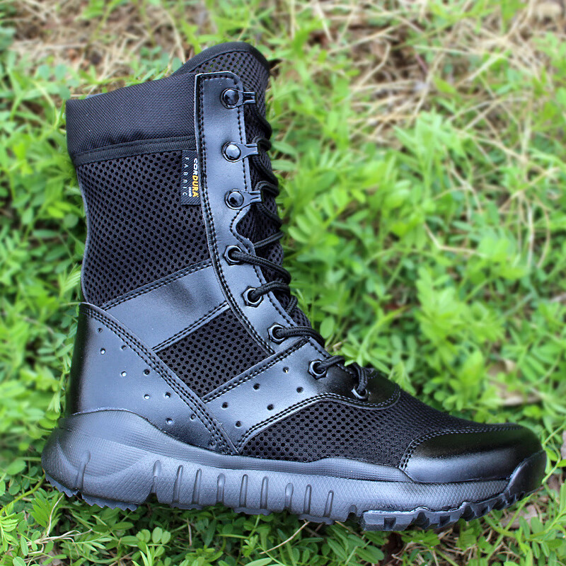 简梦伊夏季超轻作战训靴男轻便女安检安保工作鞋减震陆战术靴作训靴