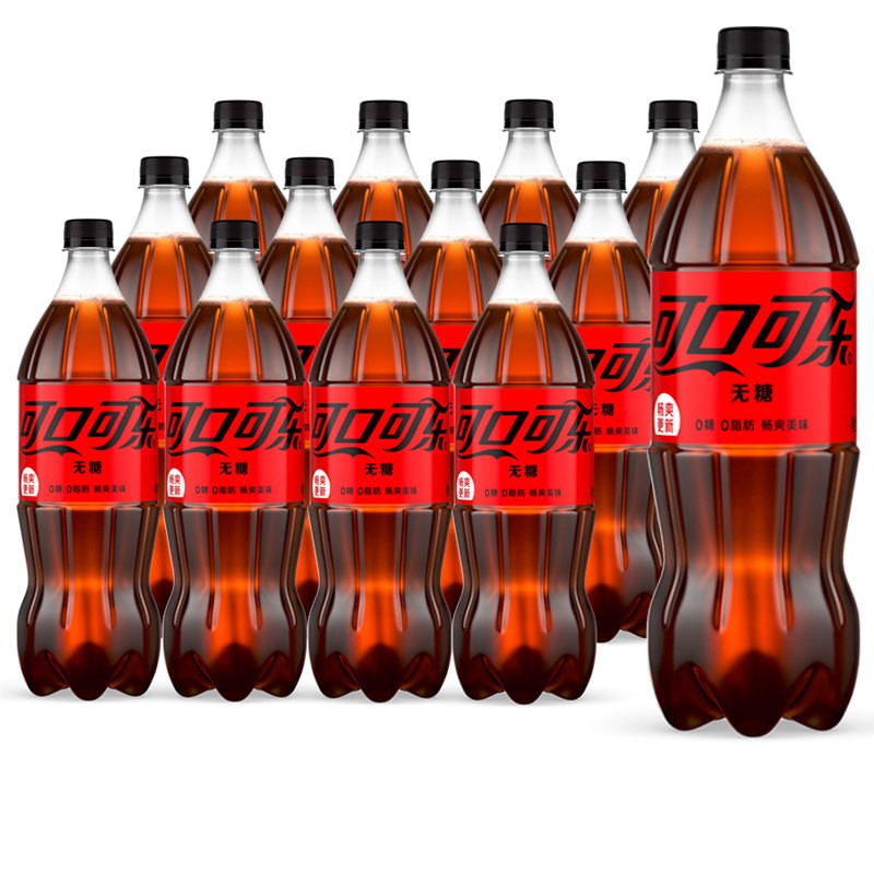 可口可乐零度无糖汽水1.25升*3瓶6瓶12瓶装整箱碳酸饮料0糖0脂肪 零度可乐【1.25升*12瓶】