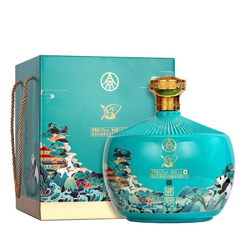 五粮液仙林生态酿酒 52度 1.5l 1坛 国鼎金荷熊猫酒 配制酒
