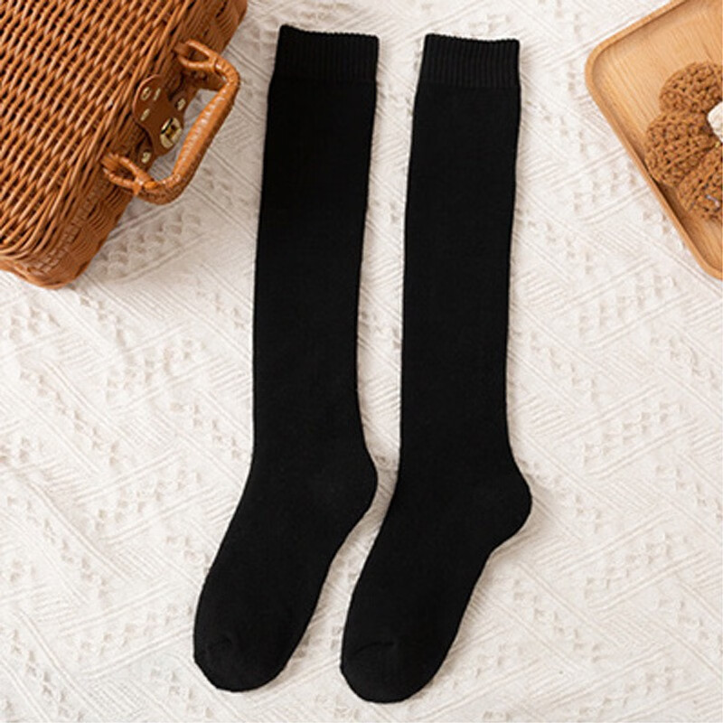 宝娜斯小腿袜秋冬毛圈过膝袜女加厚防滑过膝长袜长筒袜压力jk保暖袜 2