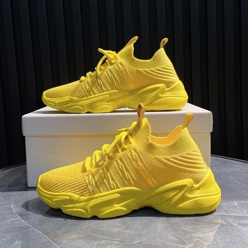 雨女鞋羽毛球鞋夏季透气室内减震轻便运动鞋比赛训练专用鞋 b-108黄色