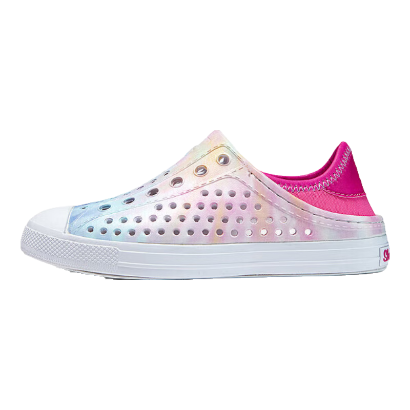 Skechers斯凱奇童鞋一腳蹬洞洞鞋女童涼鞋夏中大童沙灘鞋兒童拖鞋308004L