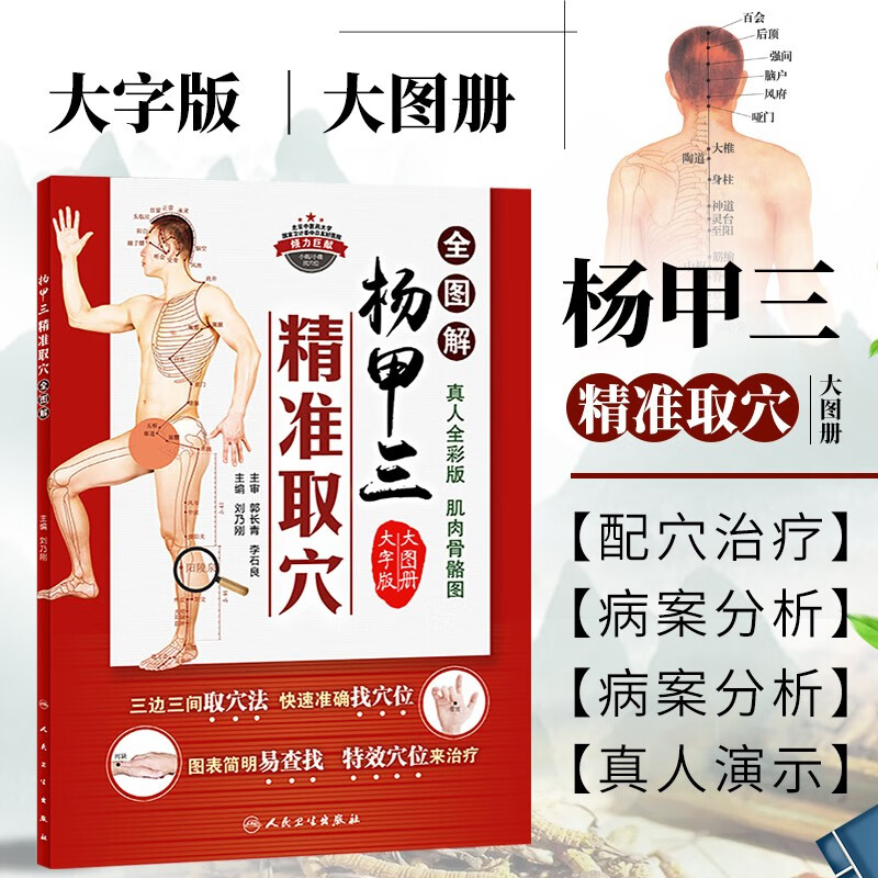 杨甲三精准取穴全图解 全图解真人全彩版肌肉骨骼图 三边三间取穴法 快速准确找穴位 中医针灸学临床医学人民卫生出版社
