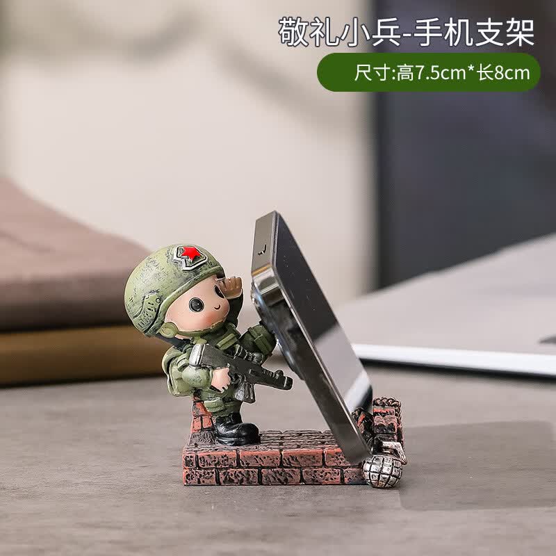 特种兵手机摆件桌面装饰办公桌平板支架追剧神器男女实用创意新款
