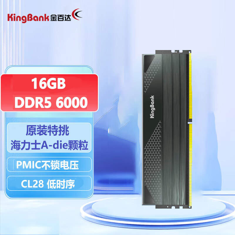 金百达32GB(16GBX2)套装 DDR5 6000 台式机内存条海力士A-die颗粒 星刃黑马甲 C28 【16G 6000】星刃黑 海力士A-C28