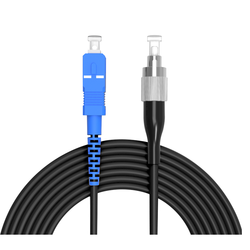 EB-LINK 工程電信級單模單芯室外耐磨TPU野戰(zhàn)鎧裝鋼絲防鼠咬抗壓抗拉光纜演出煤礦井1芯光纖跳線 SC-FC單模單芯室外野戰(zhàn)鎧裝 100米