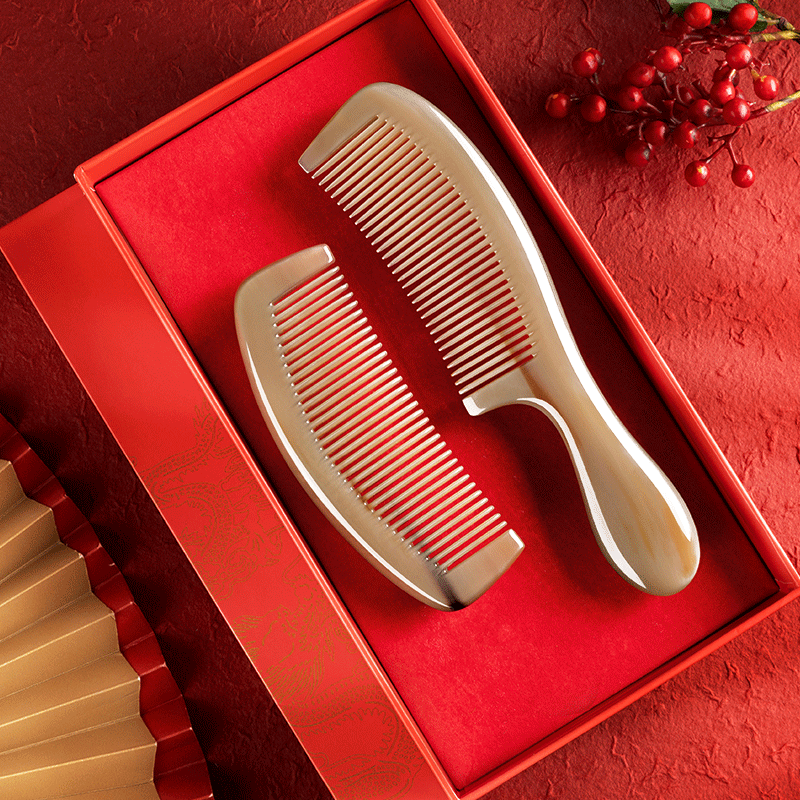 好美家(homemaker)天然白水牛角梳送母亲长辈老师节日礼物女友老婆