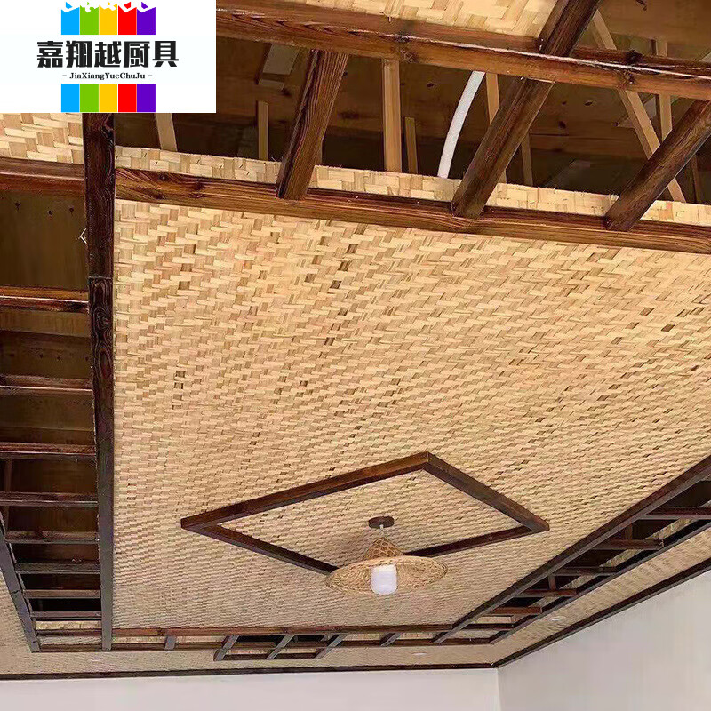 竹编凉席草席芦苇席镂空装饰材料用复古现货编织蔑席装修竹席 十字不