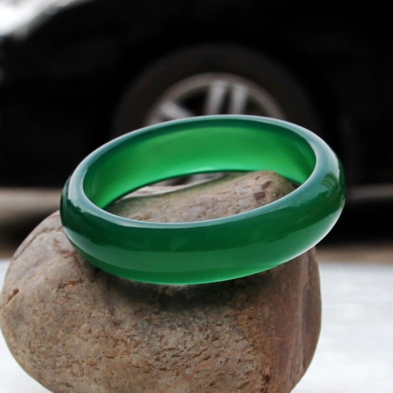 静汝玉【珠宝严选】玉髓帝王绿玉髓手镯玉质细腻通透 女款 送礼推荐