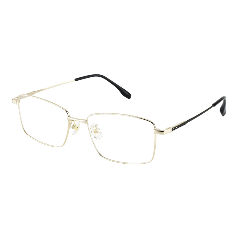 蔡司（ZEISS）近视眼镜框可配度数 钛架全框男轻奢商务 亮金 佳锐1.67高清镜片