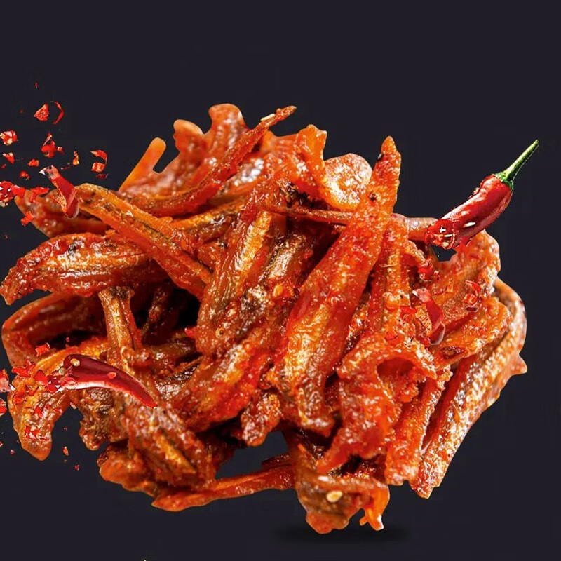 aji 香辣鸭翅鱿鱼脆骨鱼仔麻辣零食网红小吃休闲80g/包 香辣脆骨鱼80g