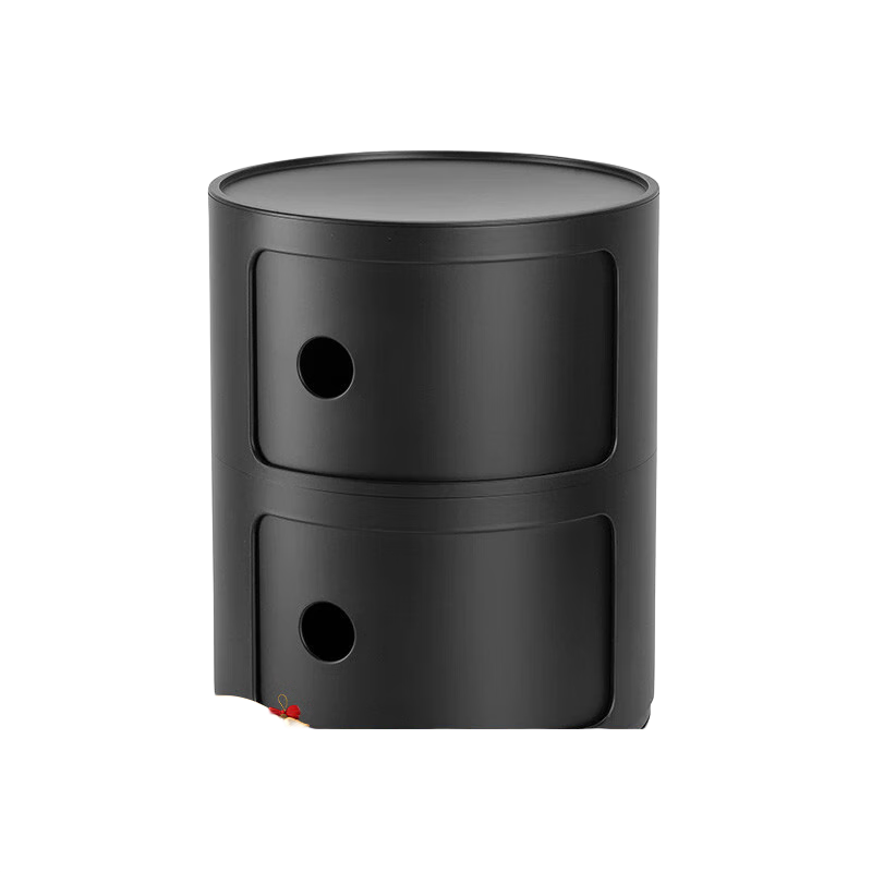 KARTELL意式簡(jiǎn)約創(chuàng)意儲(chǔ)物柜床頭啞光款床邊柜小柜子RECYCLED 啞光黑色雙層