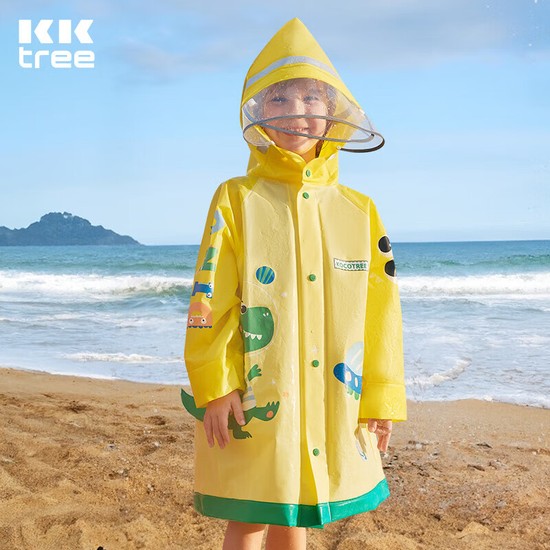 kocotree【儿童节】kk树儿童雨衣带书包位宝宝男女小学生小童雨披斗篷式