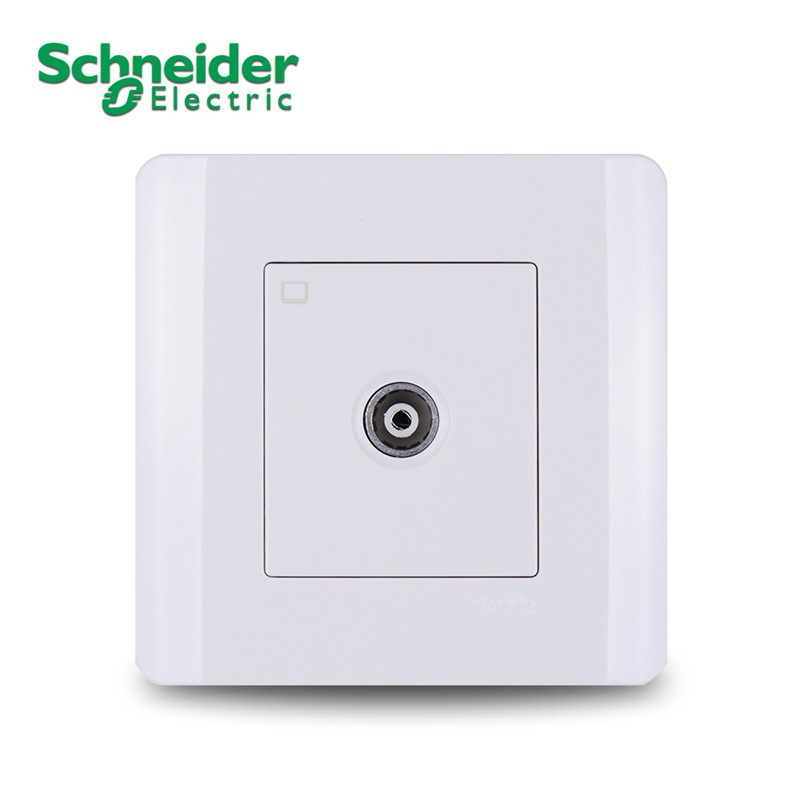 施耐德电气轻点 白色弱电开关插座面板 网口双孔电话电脑网线有线电视