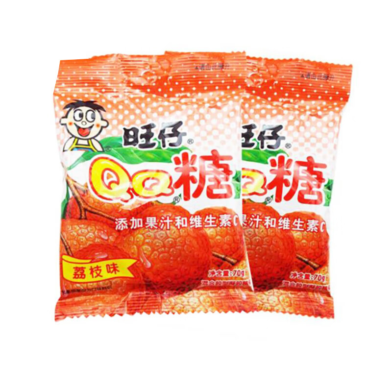 qq糖 70g 袋装 水果汁软糖橡皮糖儿童节糖果礼物休闲零食品可 (荔枝味