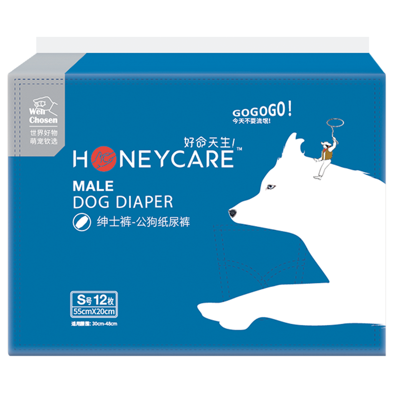 ���ڲ�����HONEYCARE����ֽ��㹫����ʪ��Ƭ��ȫ�� S��������4-7kg/12Ƭװ