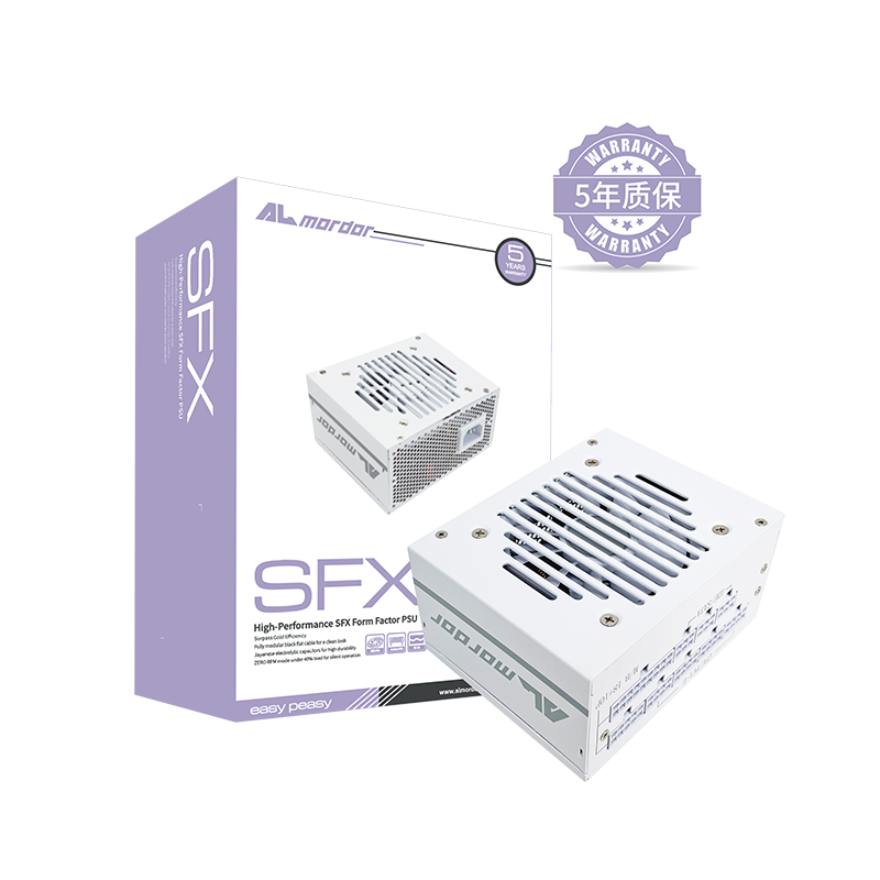 Almordor  神雕 SFX迷你电源 全模组适用于台式机箱 白色SFX 850W