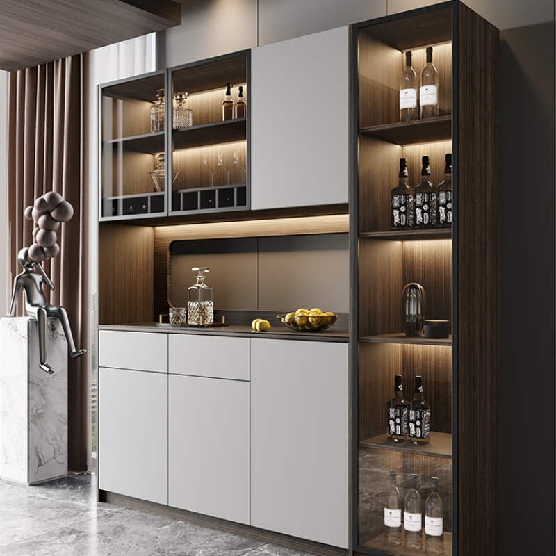 雅格皇朝(yagehuangchao)餐边柜一体靠墙高柜岩板边柜客厅北欧极简储