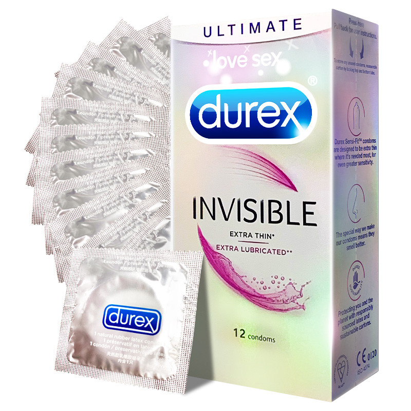 Durex杜蕾斯避孕套超薄男用女用套套至薄幻影安全套计生成人用品 倍润型 倍润12只装
