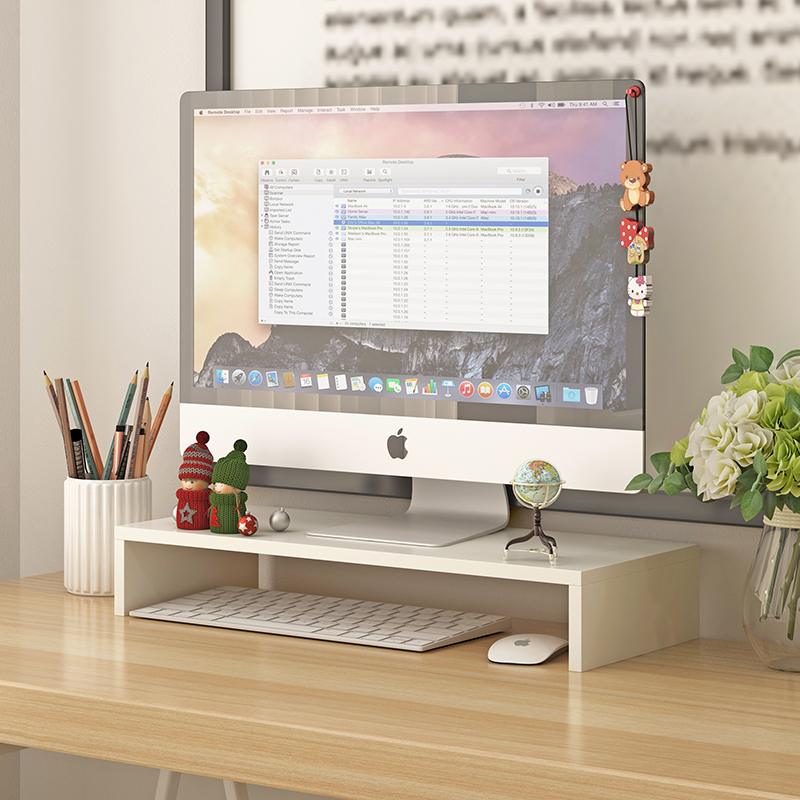 林家小子 台式电脑增高架显示器屏幕垫高底座办公室办公桌置物架显示屏架子 单层电脑增高架【白色】