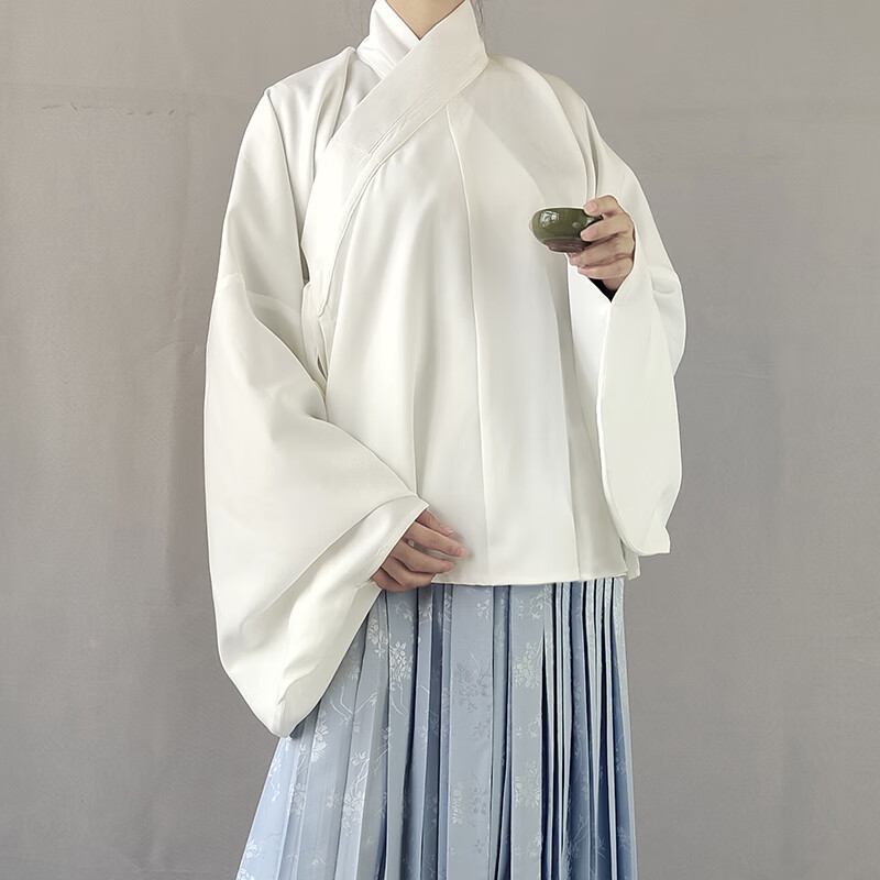 zhouyouyang漫春雪汉服【罗绮】直领大襟琵琶袖短衫交领明制 纯色 春