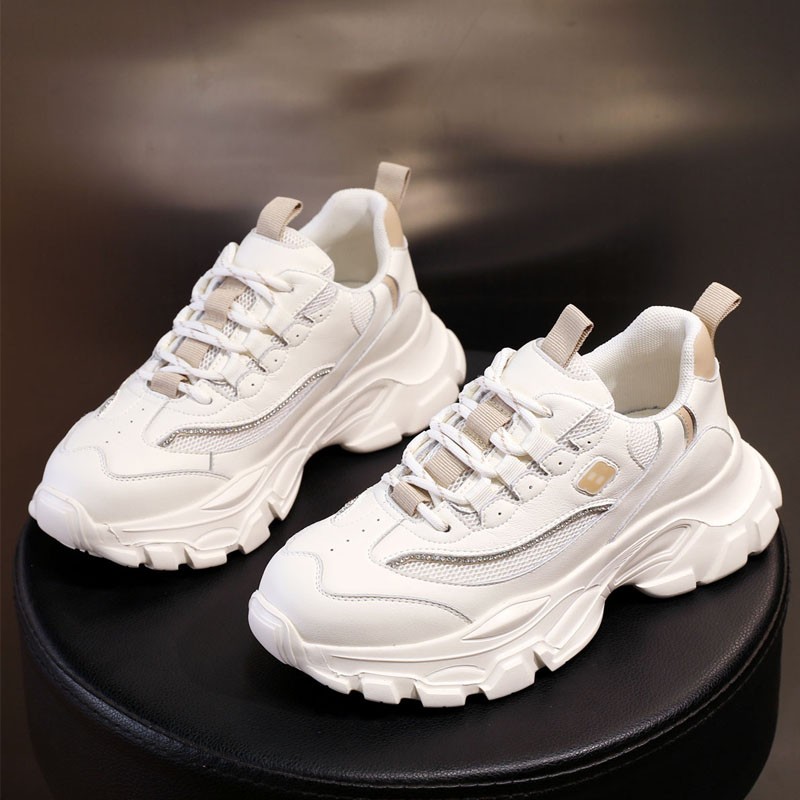 鞋女秋季新款女鞋女士休闲鞋厚底增高运动鞋跑步鞋轻便透气舒适旅游鞋