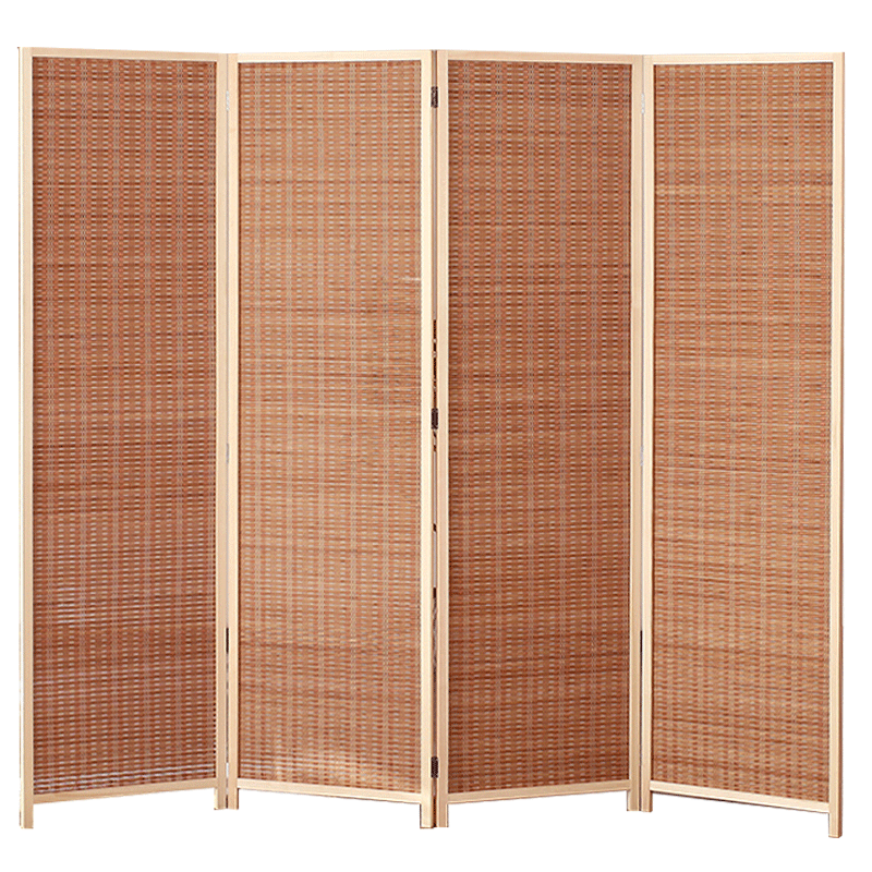 煦悦屏风实木竹帘屏风隔断移动折叠玄关折屏座屏客厅书卧室房办公室酒店宾馆新中式简约现代定制隔断屏风家用 咖啡色屏风 1.7米高x0.5米宽一扇