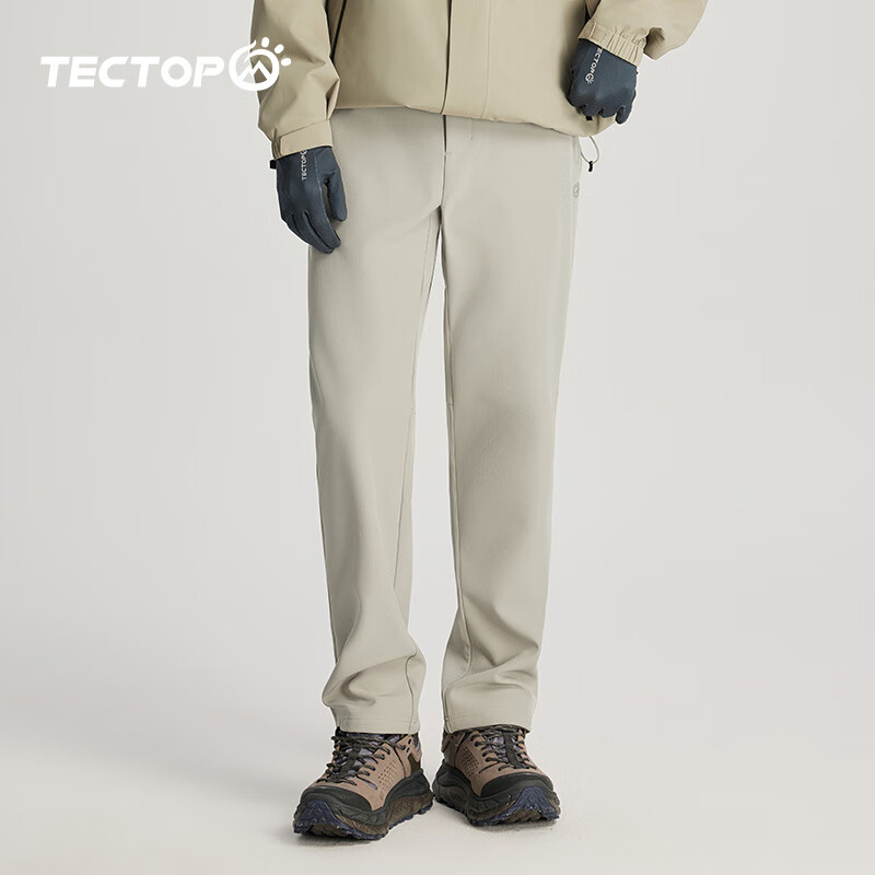 探拓(TECTOP)休闲裤男防风防泼水2026秋冬加绒保暖软壳长裤户外登山裤子 黄粱 S 京东折扣/优惠券