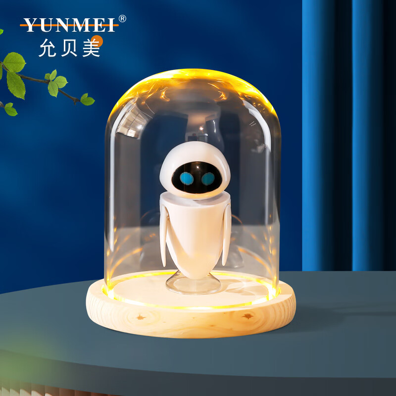 感趣(ganqu)机器人总动员瓦力伊娃情侣礼物玩具摆件透明玻璃罩手办