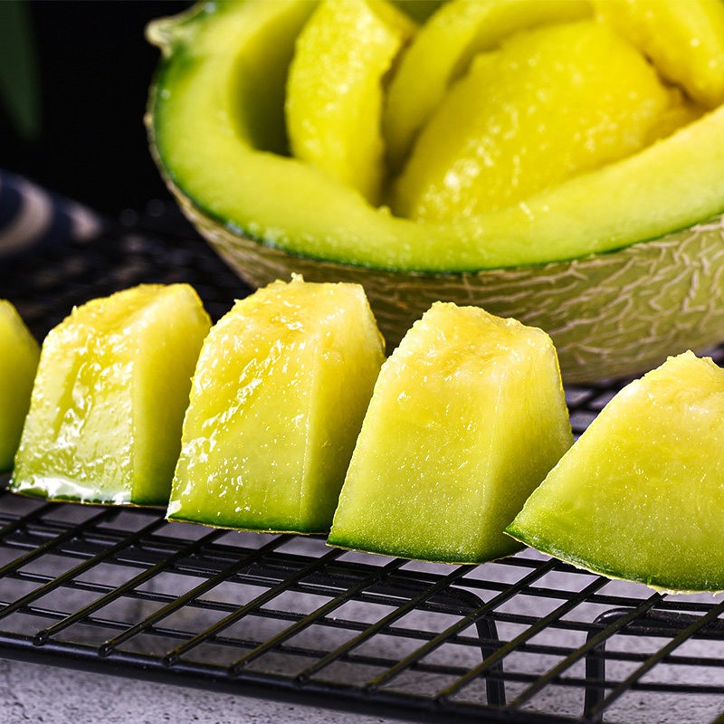 现货秒发日本引种网纹瓜玖珑瓜可口蜜玲珑蜜瓜礼盒4-6枚约14-15斤玫珑