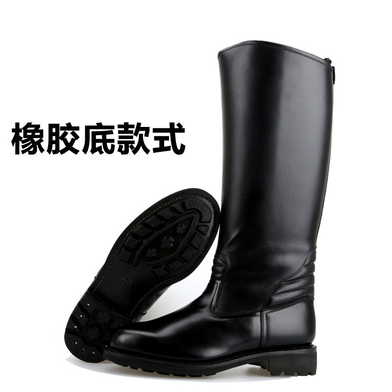 3515真皮新款靴子男士高筒皮靴马靴男靴马术靴长靴品质定制款 橡胶底