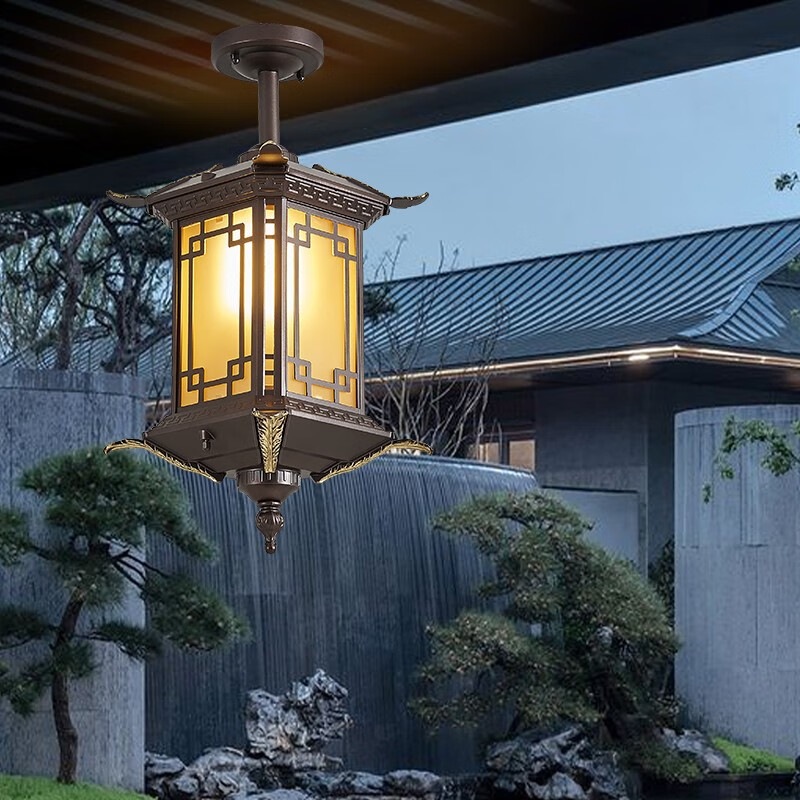 千岳户外吊灯中式别墅阳台室外防水庭院灯阳光房过道超亮大门露台挂灯