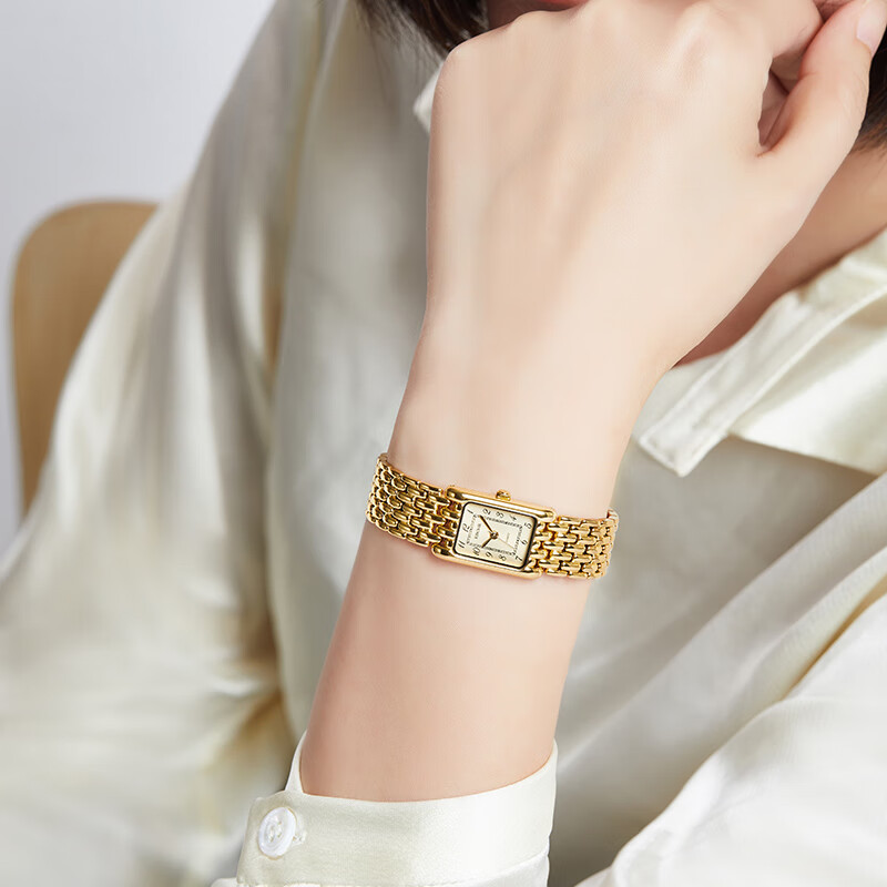 依波(EBOHR)手表女卡纳系列小金表女士石英表生日礼物复古腕表国表七夕礼物 复古金 51835926